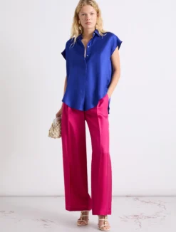 Camicia smanicata in seta - BLUETTE