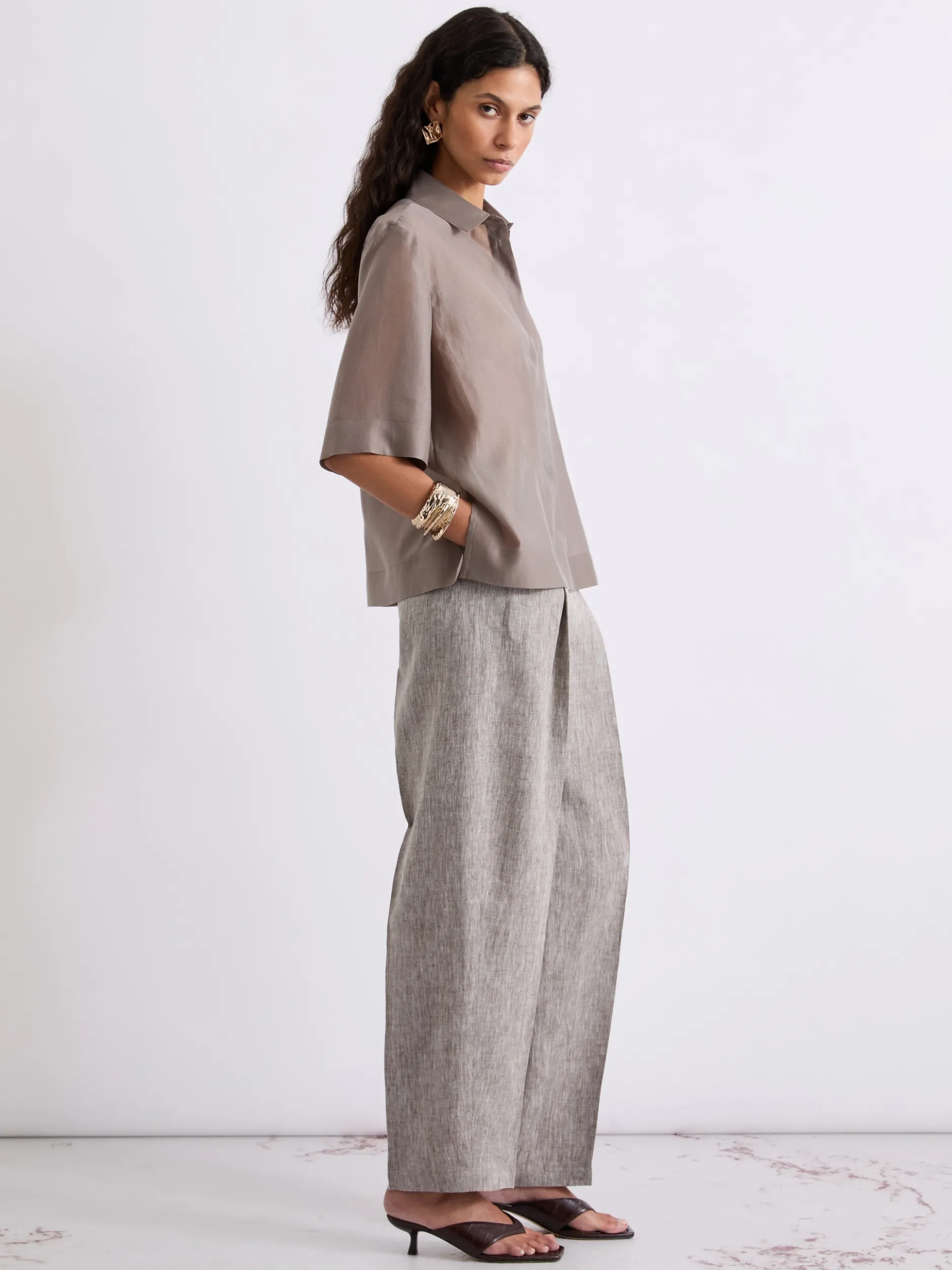 Camicia svasata in organza - STONE