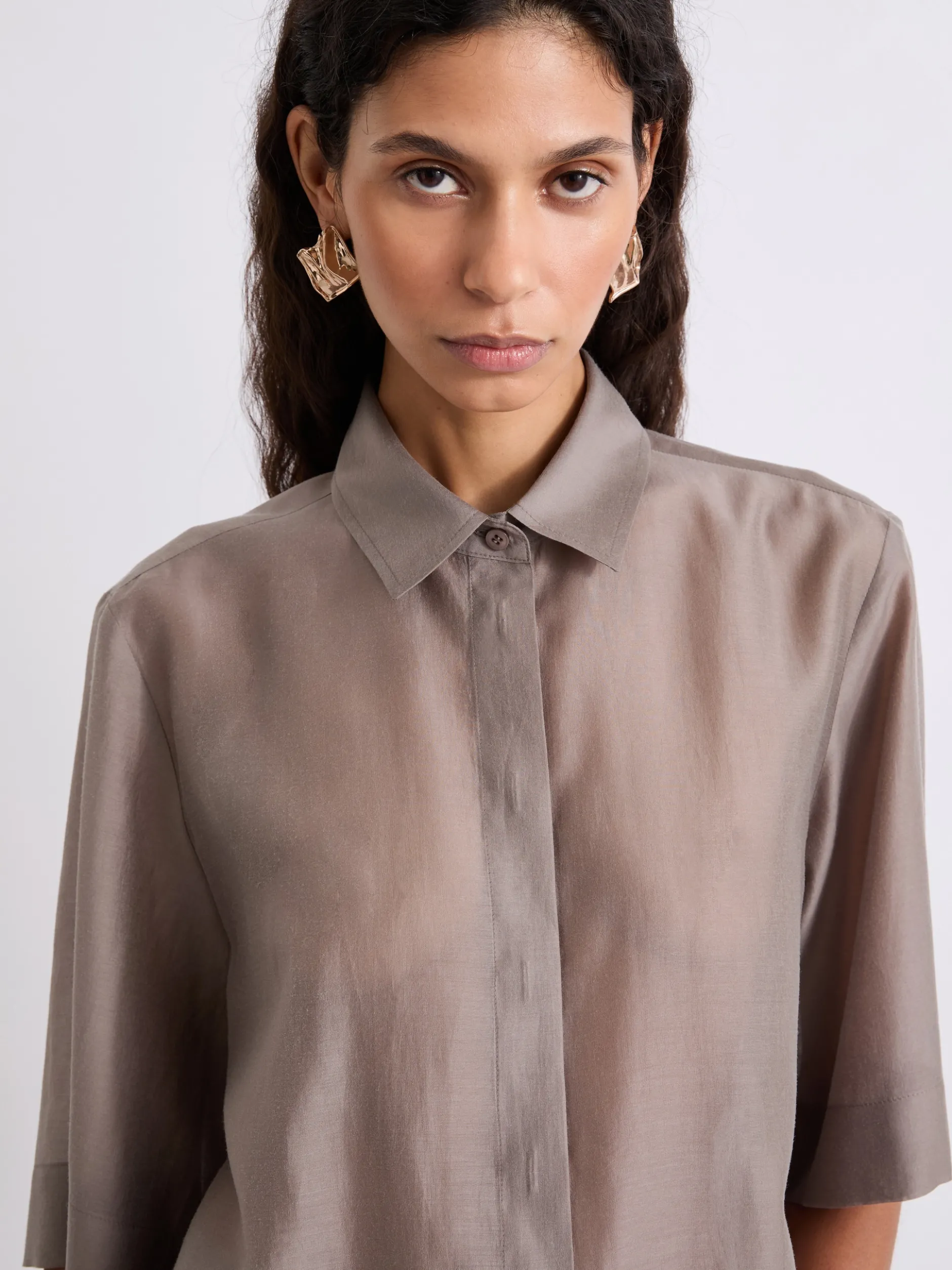 Camicia svasata in organza - STONE