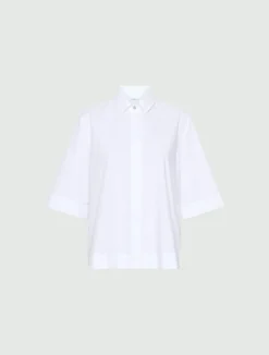 Camicia svasata in popeline - BIANCO OTTICO
