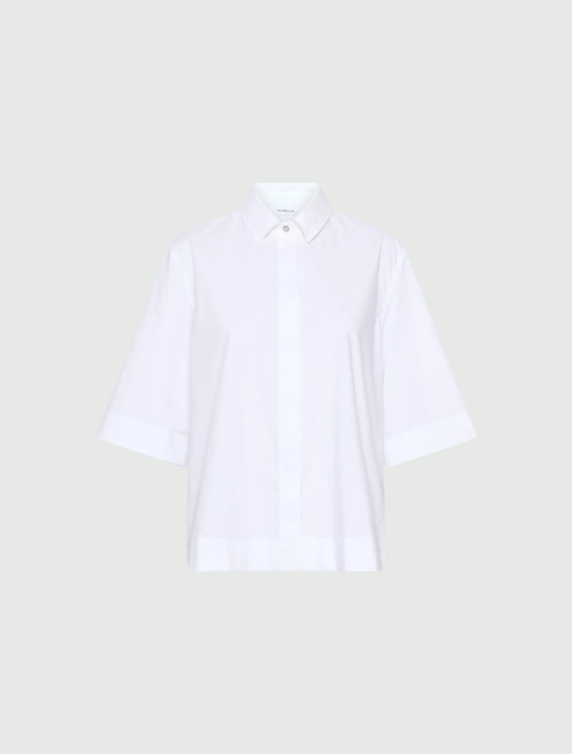 Camicia svasata in popeline - BIANCO OTTICO