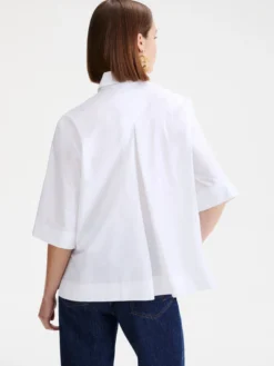 Camicia svasata in popeline - BIANCO OTTICO