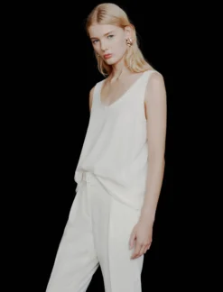 Canotta in satin light - BIANCO LANA