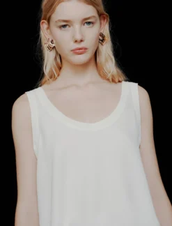 Canotta in satin light - BIANCO LANA