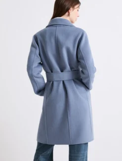 Cappotto monopetto in double - AZZURRO