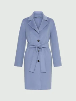 Cappotto monopetto in double - AZZURRO