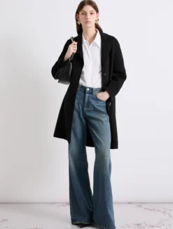Cappotto monopetto in double - NERO
