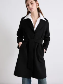 Cappotto monopetto in double - NERO