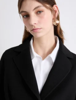 Cappotto monopetto in double - NERO