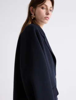 Cappotto oversize in double - BLU