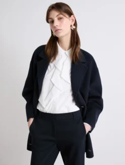Cappotto oversize in double - BLU