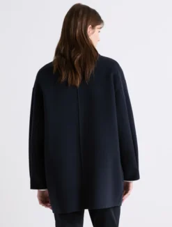 Cappotto oversize in double - BLU