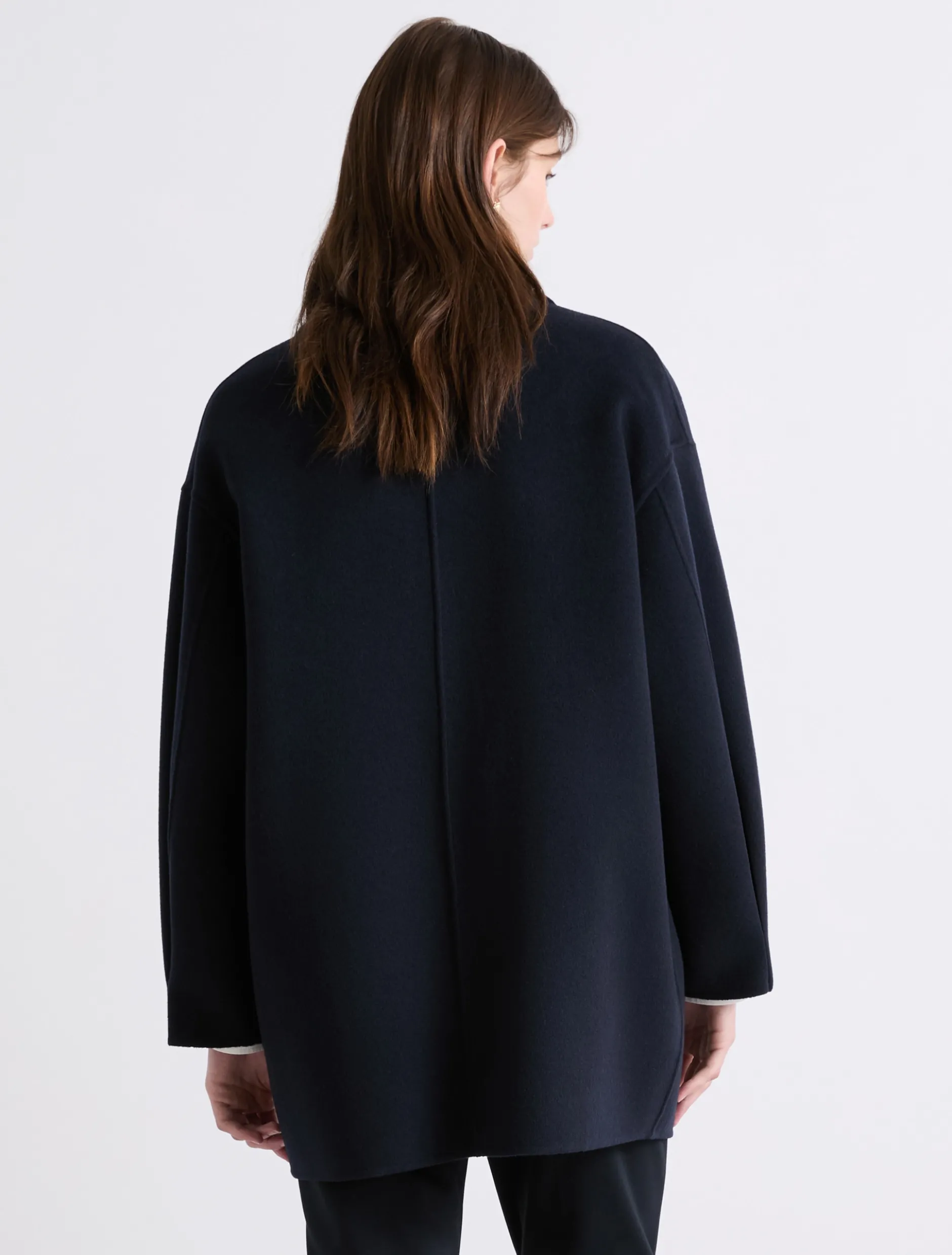Cappotto oversize in double - BLU