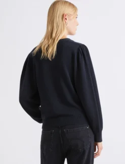 Cardigan aderente con scollo a V - BLU