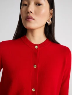 Cardigan in cashmere - ROSSO