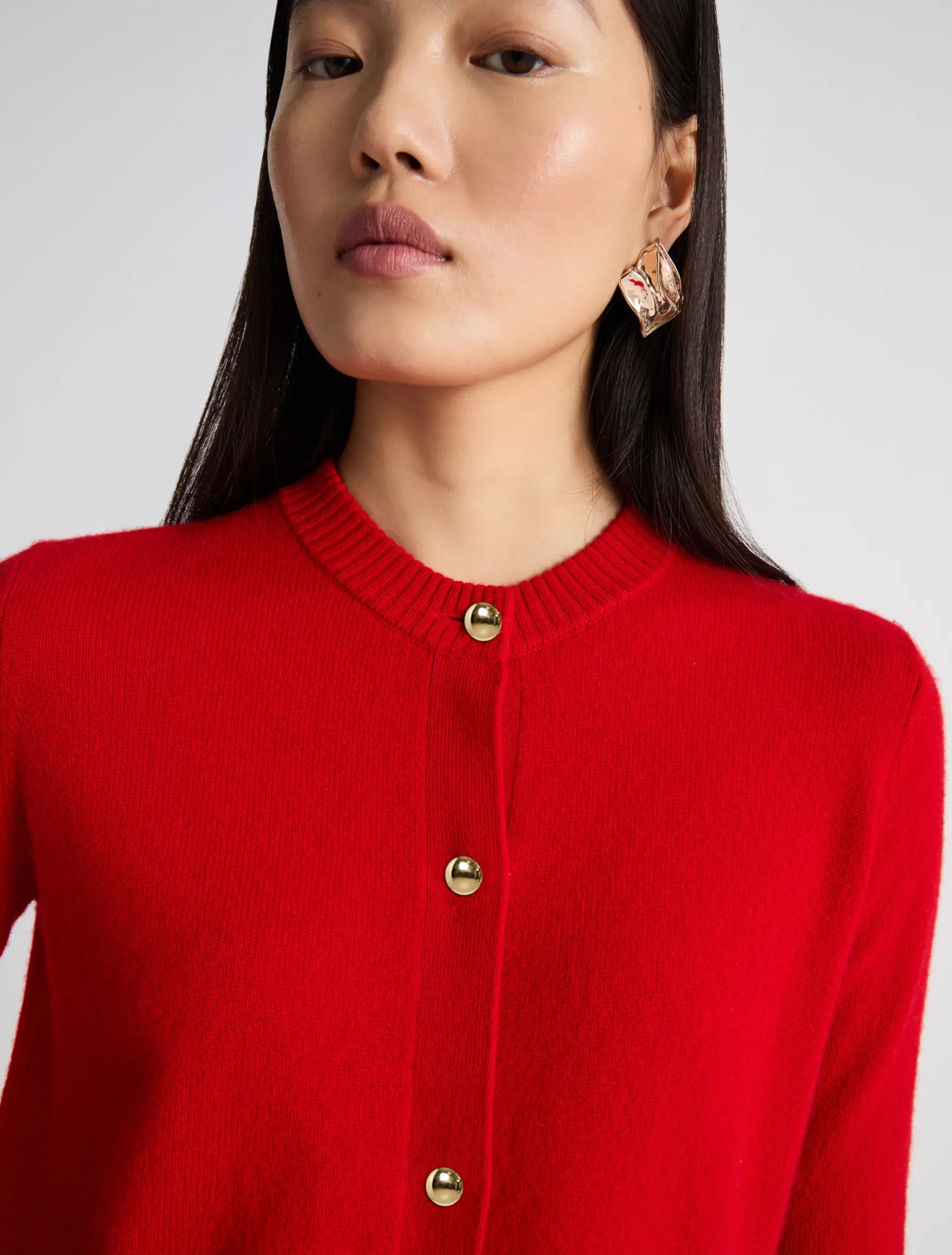 Cardigan in cashmere - ROSSO