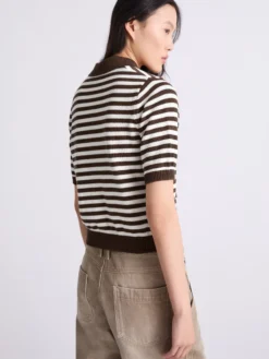 Cardigan in cotone e seta - MARRONE