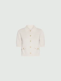 Cardigan in cotone e seta - PANNA