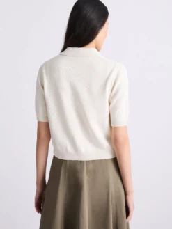 Cardigan in cotone e seta - PANNA