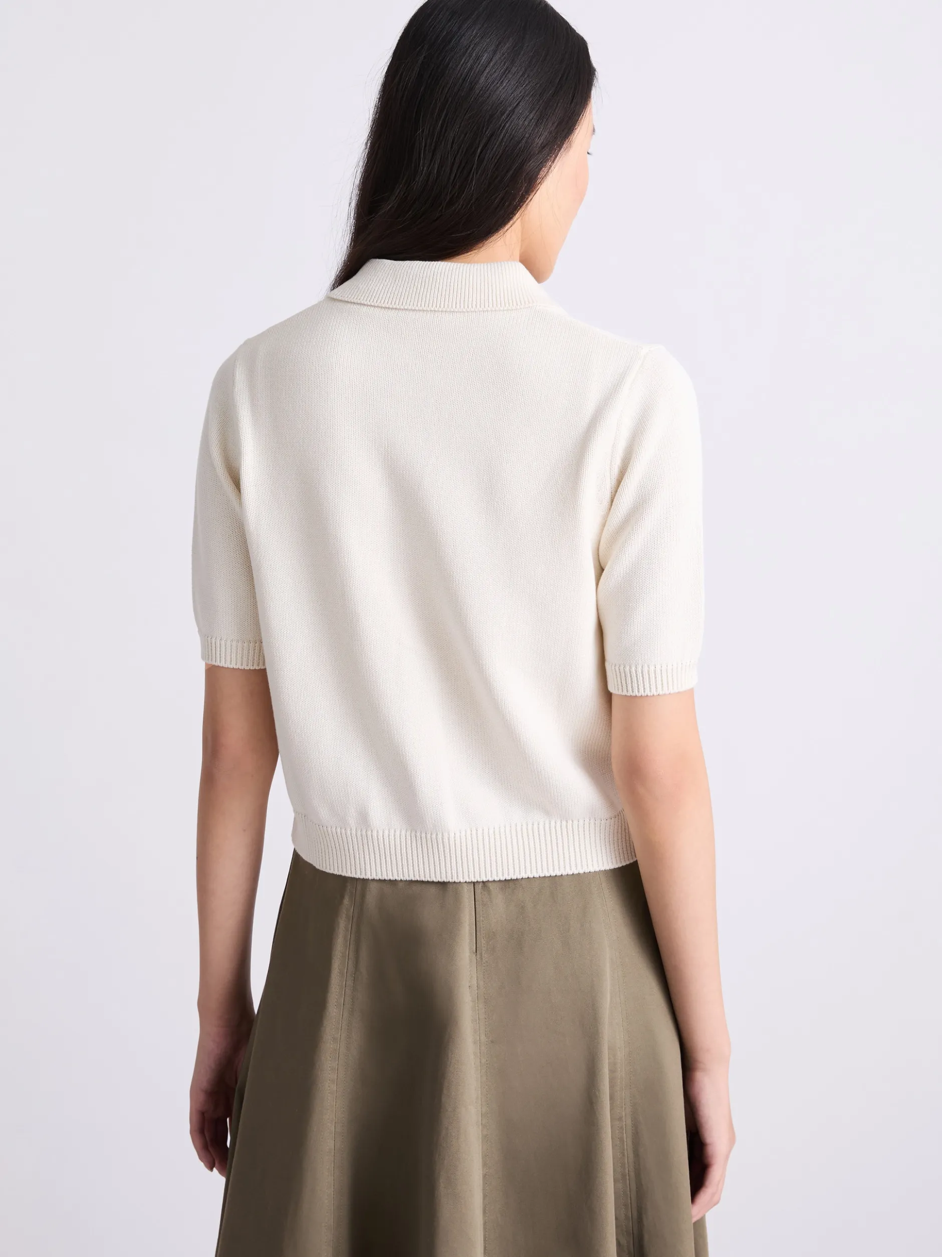 Cardigan in cotone e seta - PANNA