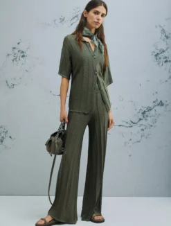 Cardigan in viscosa a maniche corte - VERDE