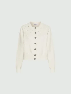 Cardigan in viscosa e cotone - PANNA