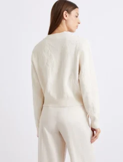 Cardigan in viscosa e cotone - PANNA