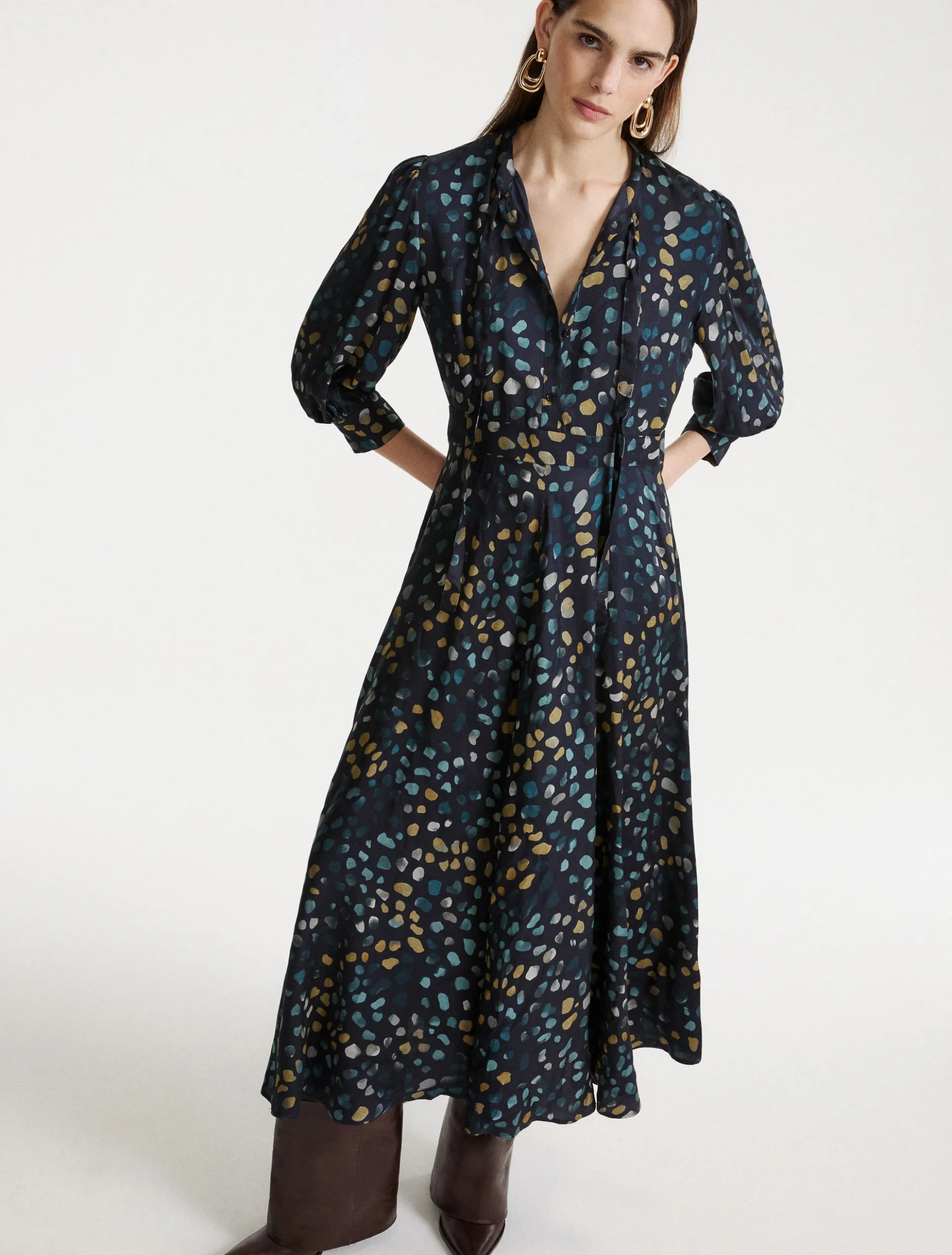 Chemisier con nastri - NAVY
