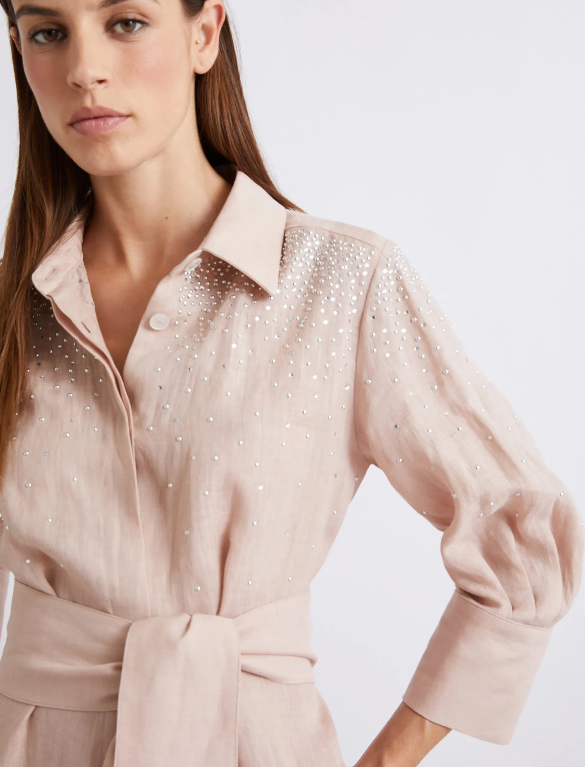 Chemisier in lino con strass - CIPRIA