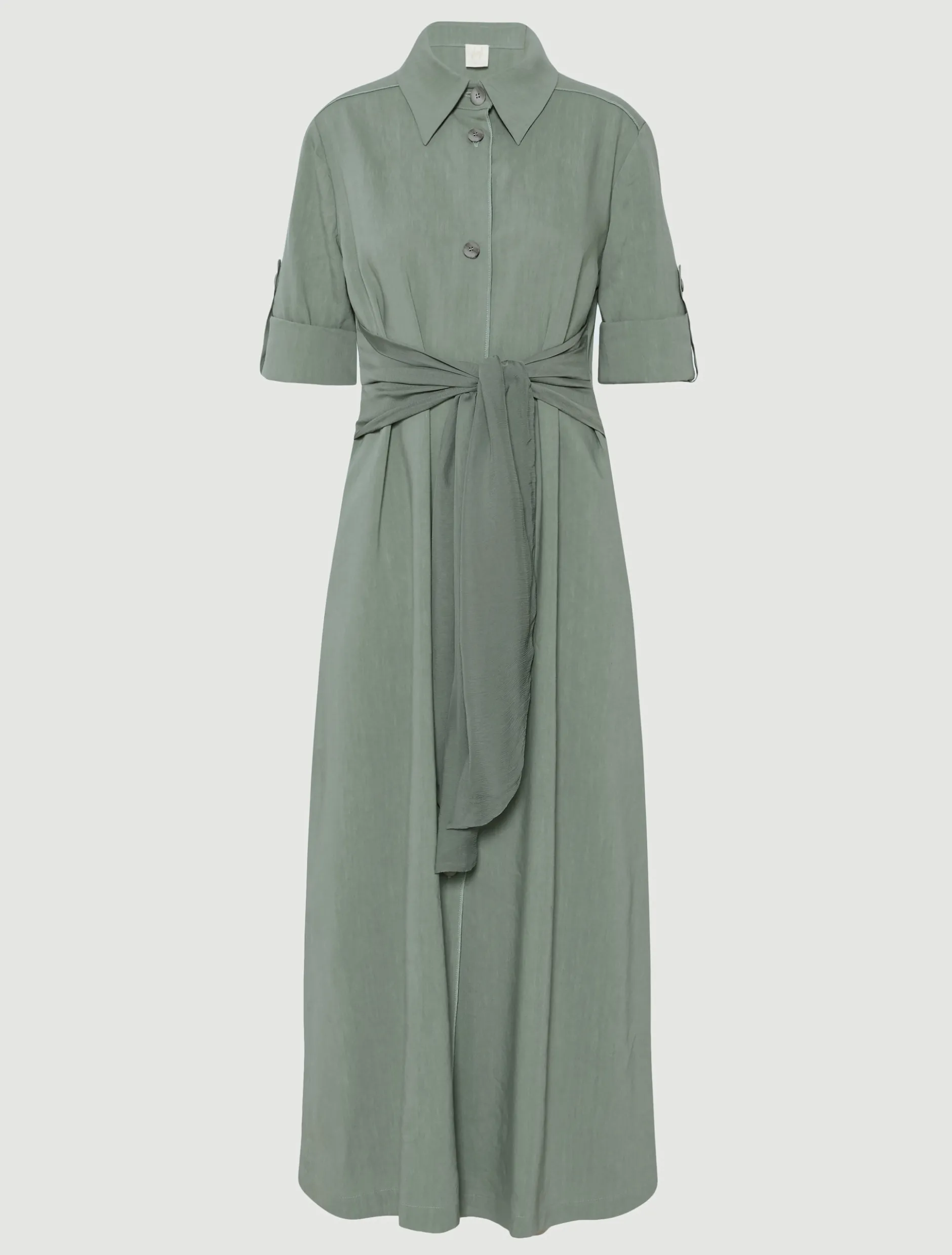 Chemisier in lino e viscosa stretch - VERDE