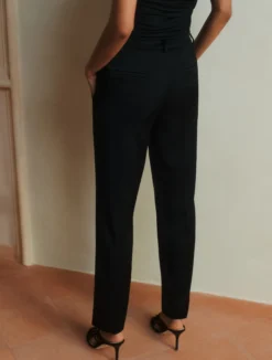 Chino in envers satin - NERO