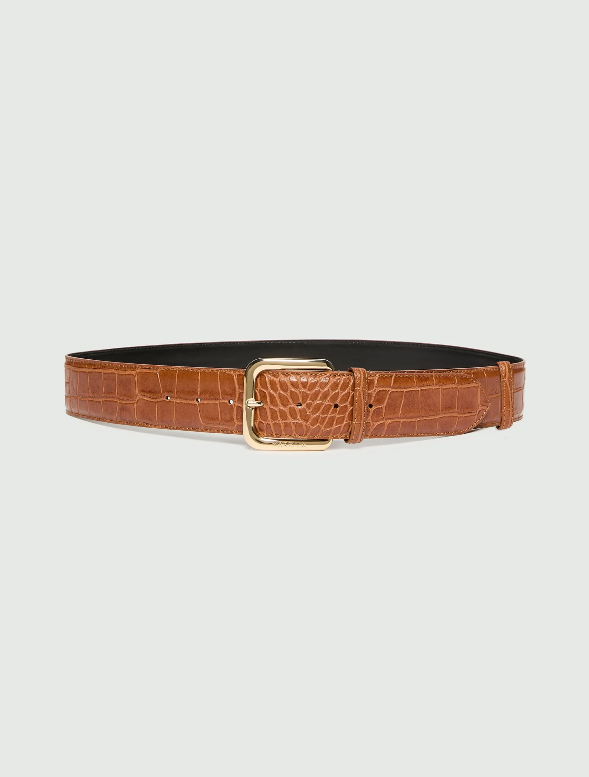 Cintura alta stampa coccodrillo - CUOIO