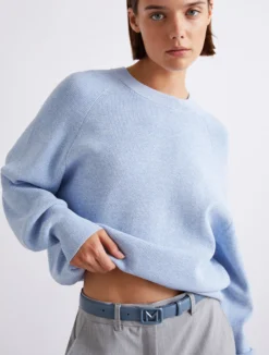 Cintura con medaglione M - AZZURRO