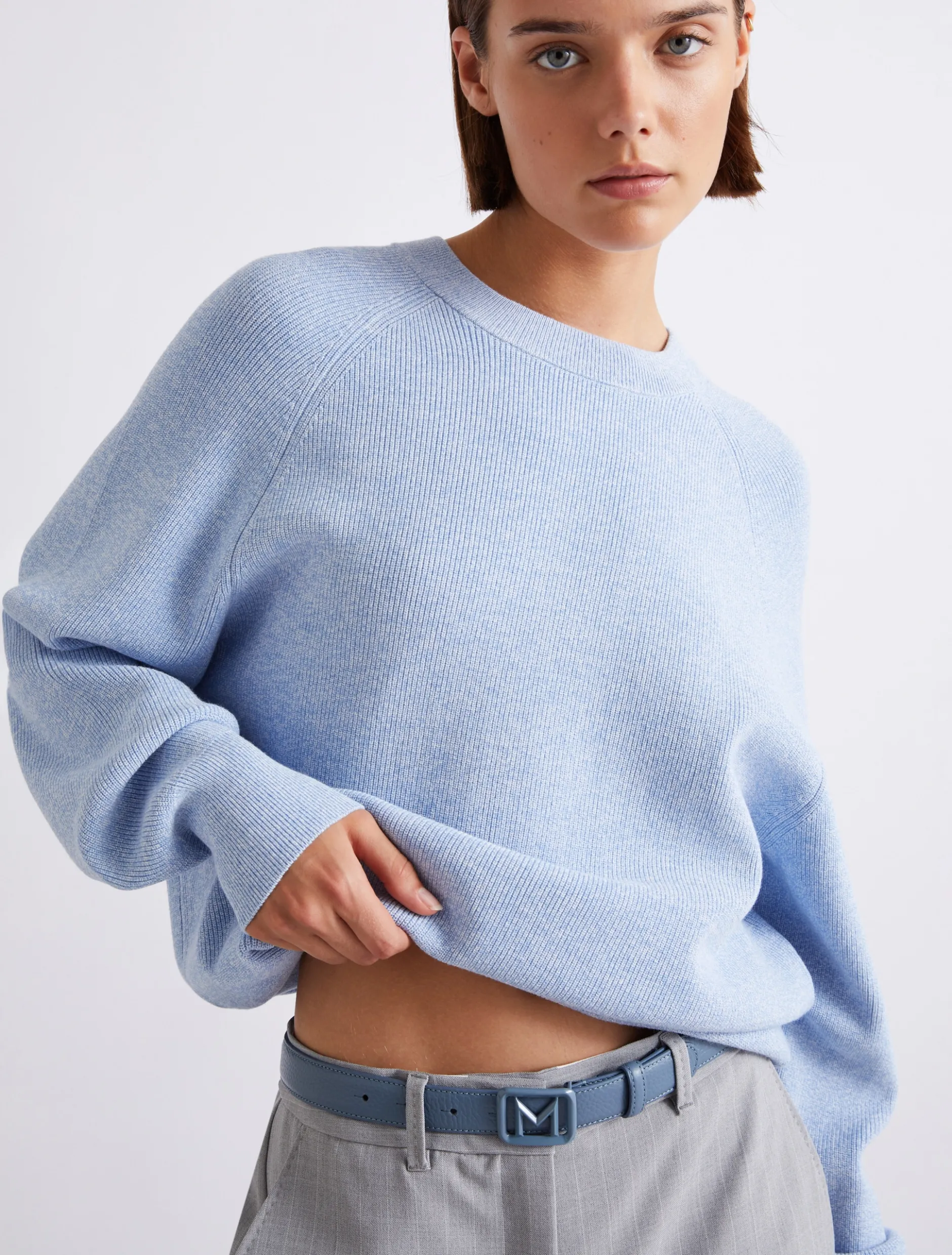 Cintura con medaglione M - AZZURRO