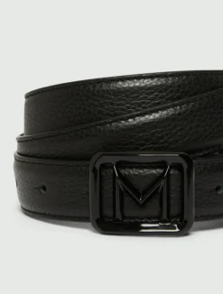 Cintura con medaglione M - NERO