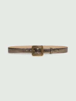 Cintura in pelle laminata - ORO