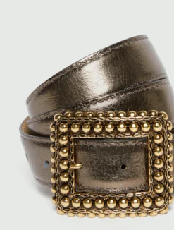 Cintura in pelle laminata - ORO