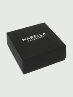 Cintura sottile in pelle con fibbie - MARRONE