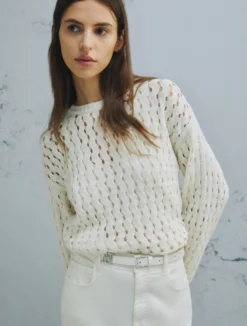 Cintura sottile in pelle con fibbie - BIANCO SPORCO