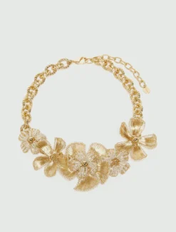 Collana girocollo con fiori - ORO
