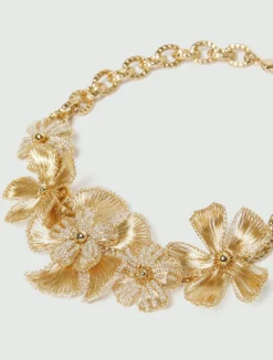 Collana girocollo con fiori - ORO