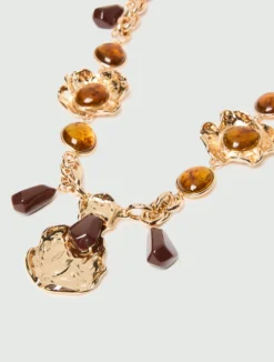 Collana lunga con elementi in resina - AMBRA