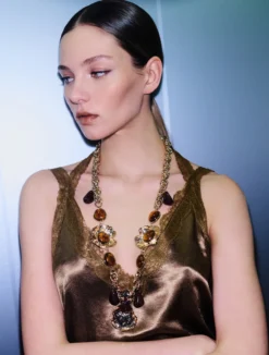 Collana lunga con elementi in resina - AMBRA
