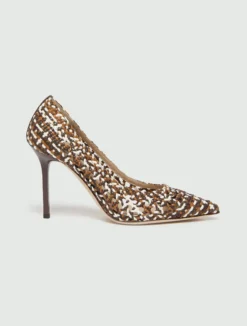 Décolleté con intreccio multicolor - MARRONE