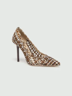 Décolleté con intreccio multicolor - MARRONE