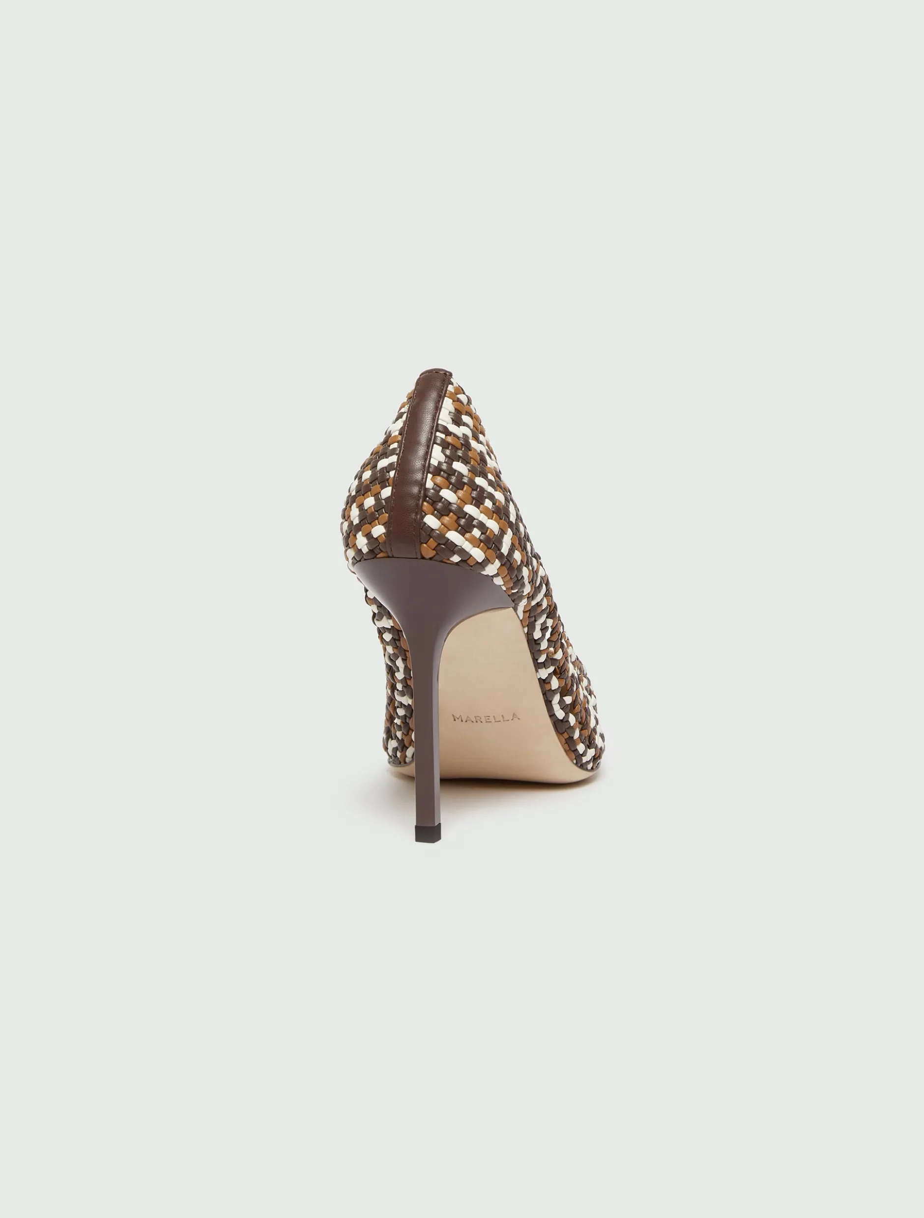 Décolleté con intreccio multicolor - MARRONE