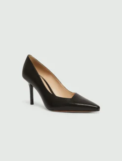 Décolleté in pelle - NERO