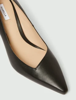 Décolleté in pelle - NERO