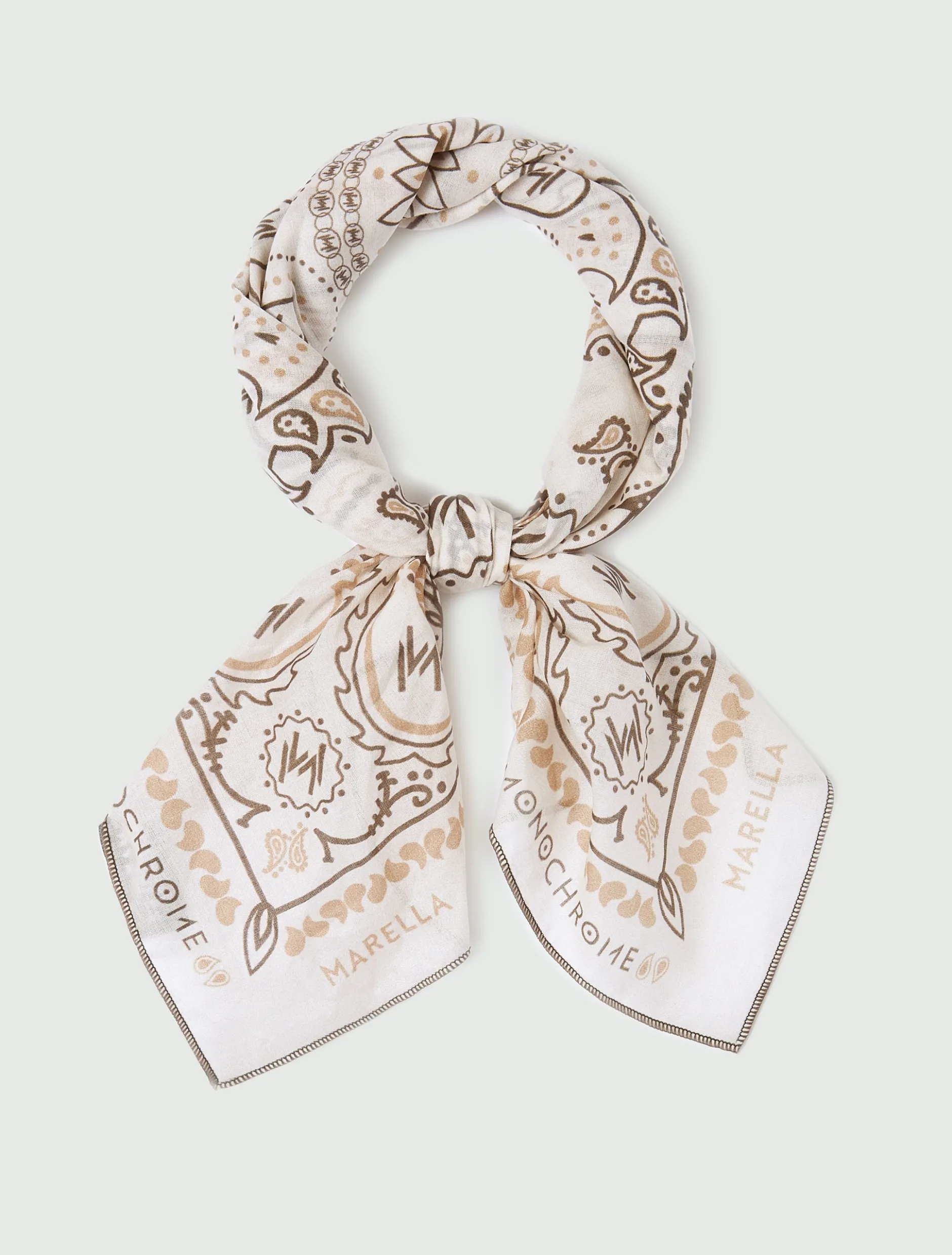 Foulard piccolo stampa bandana - BIANCO
