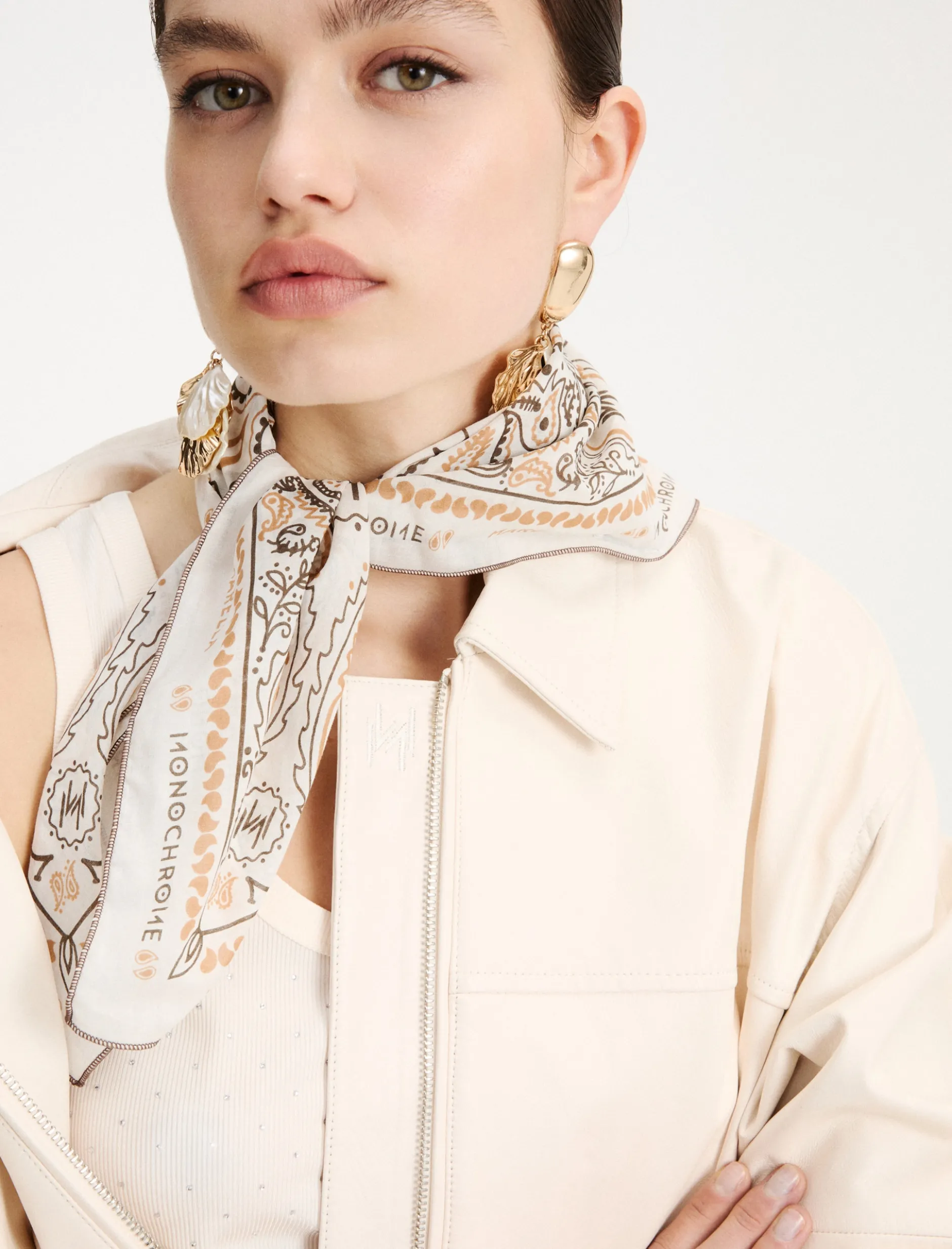 Foulard piccolo stampa bandana - BIANCO
